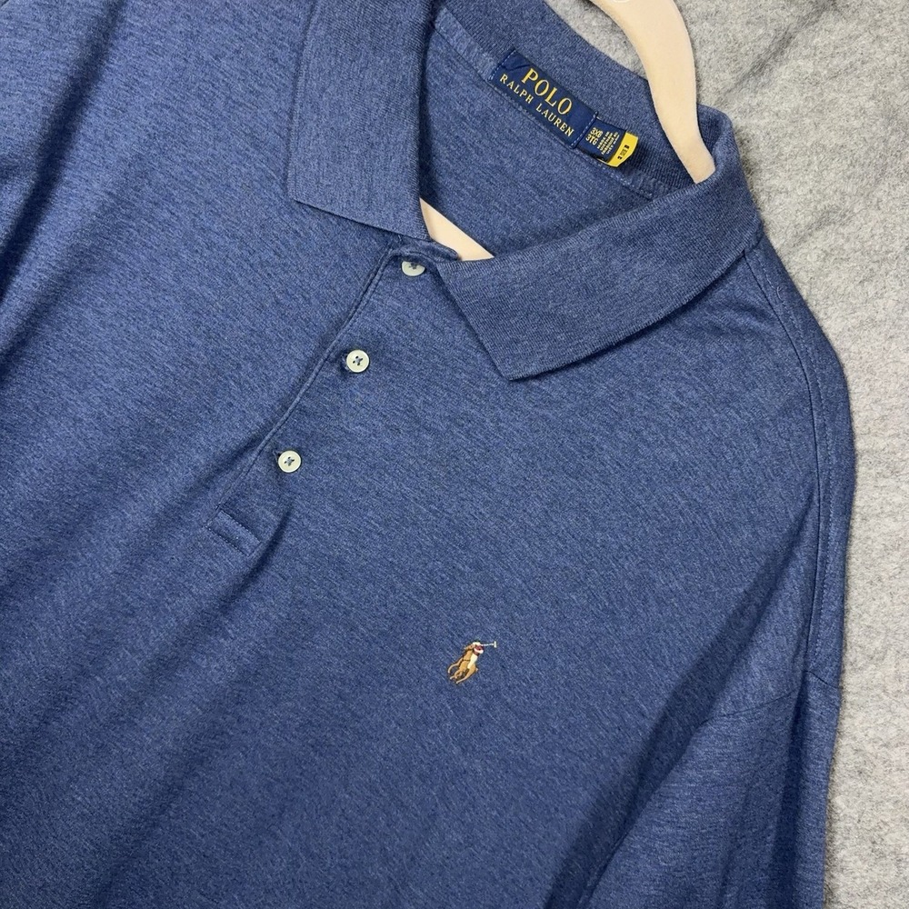 Polo Ralph Lauren Polo Shirt Mens 3XB‎ Blue Flesh Pony Classic Short Sleeve